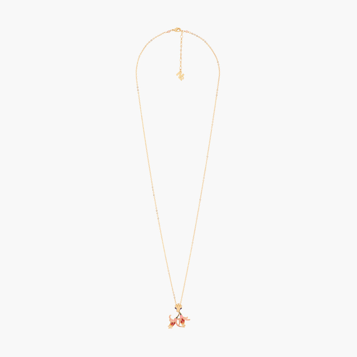 Exotic Fuchsia Flowers Long Necklace | ALBE3021