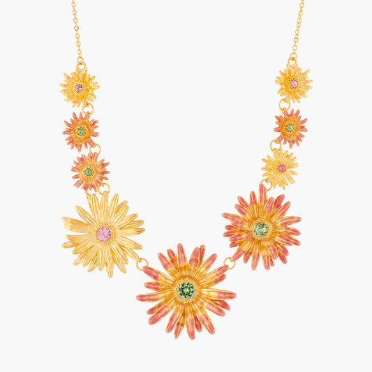 Flower Of Love And Crystals Collar Necklace