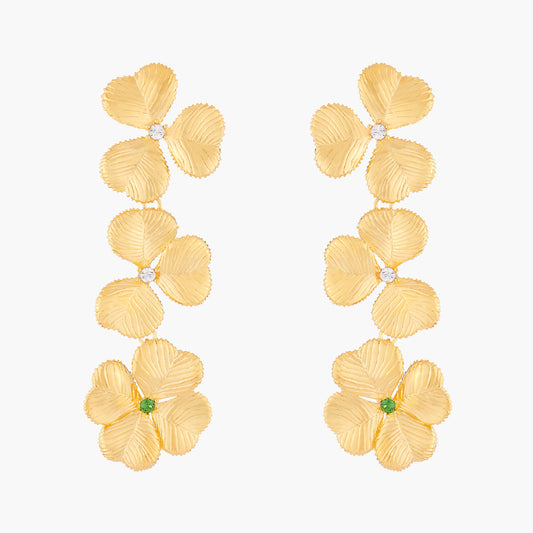 Clovers And Crystals Earrings | Alfc101T/1