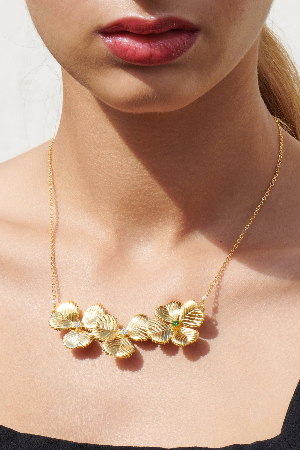 Three Clovers Collar Necklace | alfc3051