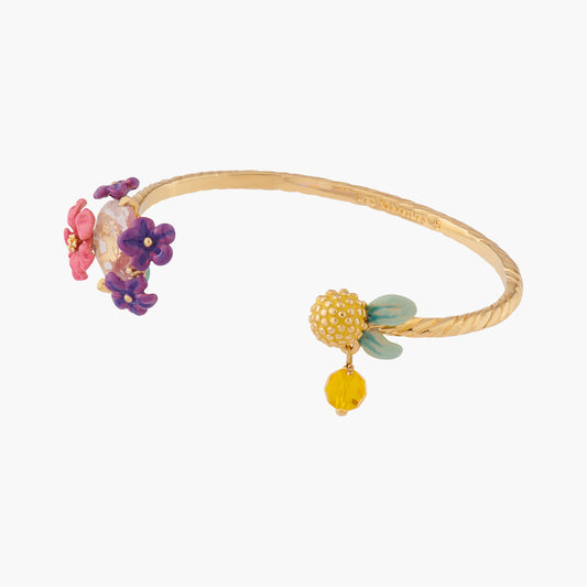 Lemon And Flower Bangle Bracelet