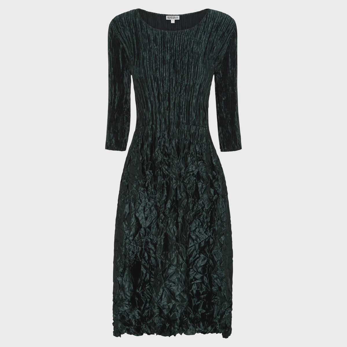 Alquema | 3/4 Sleeve Smash Pocket Dress / Metallic Forest