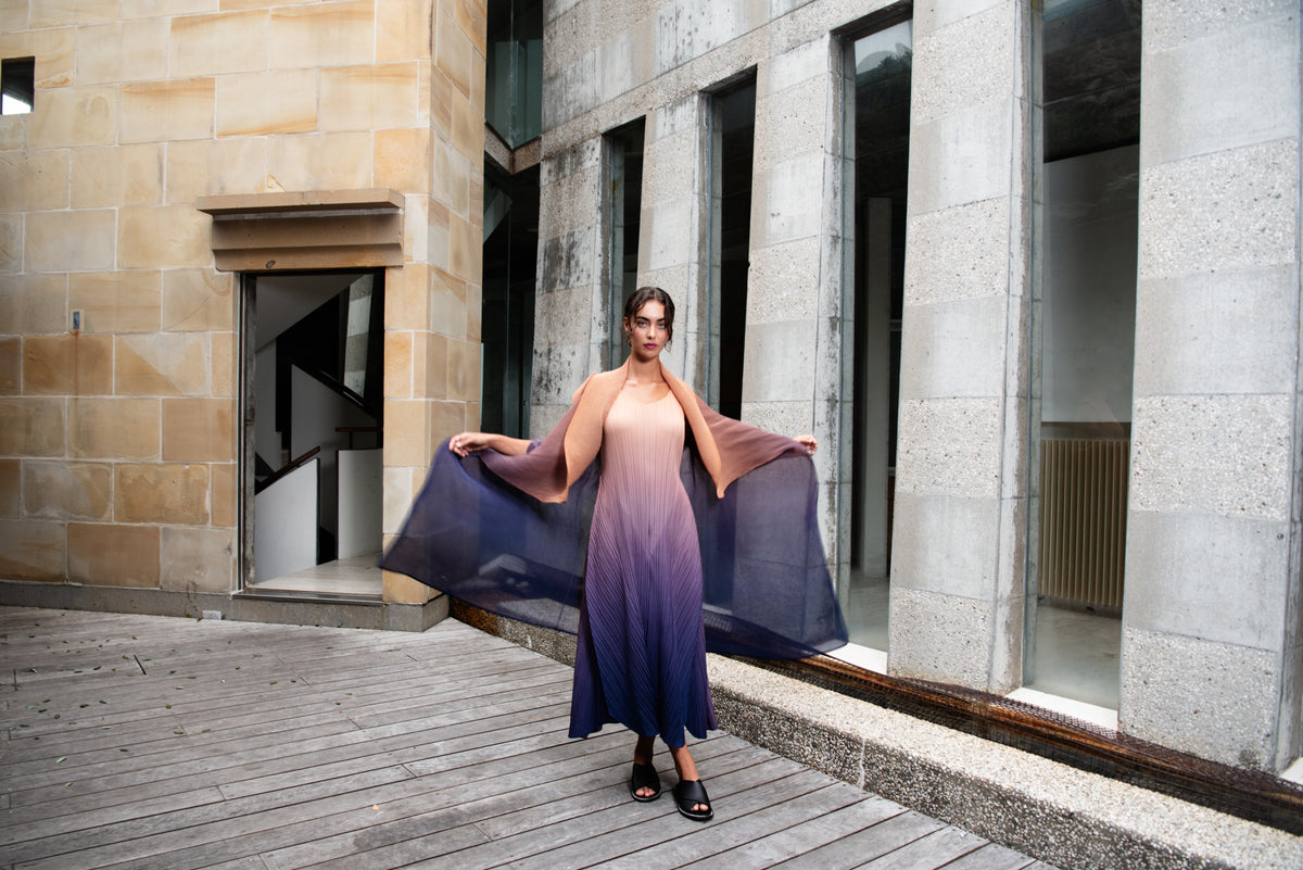 Alquema | Long Estrella Dress / Honey Gold Astral