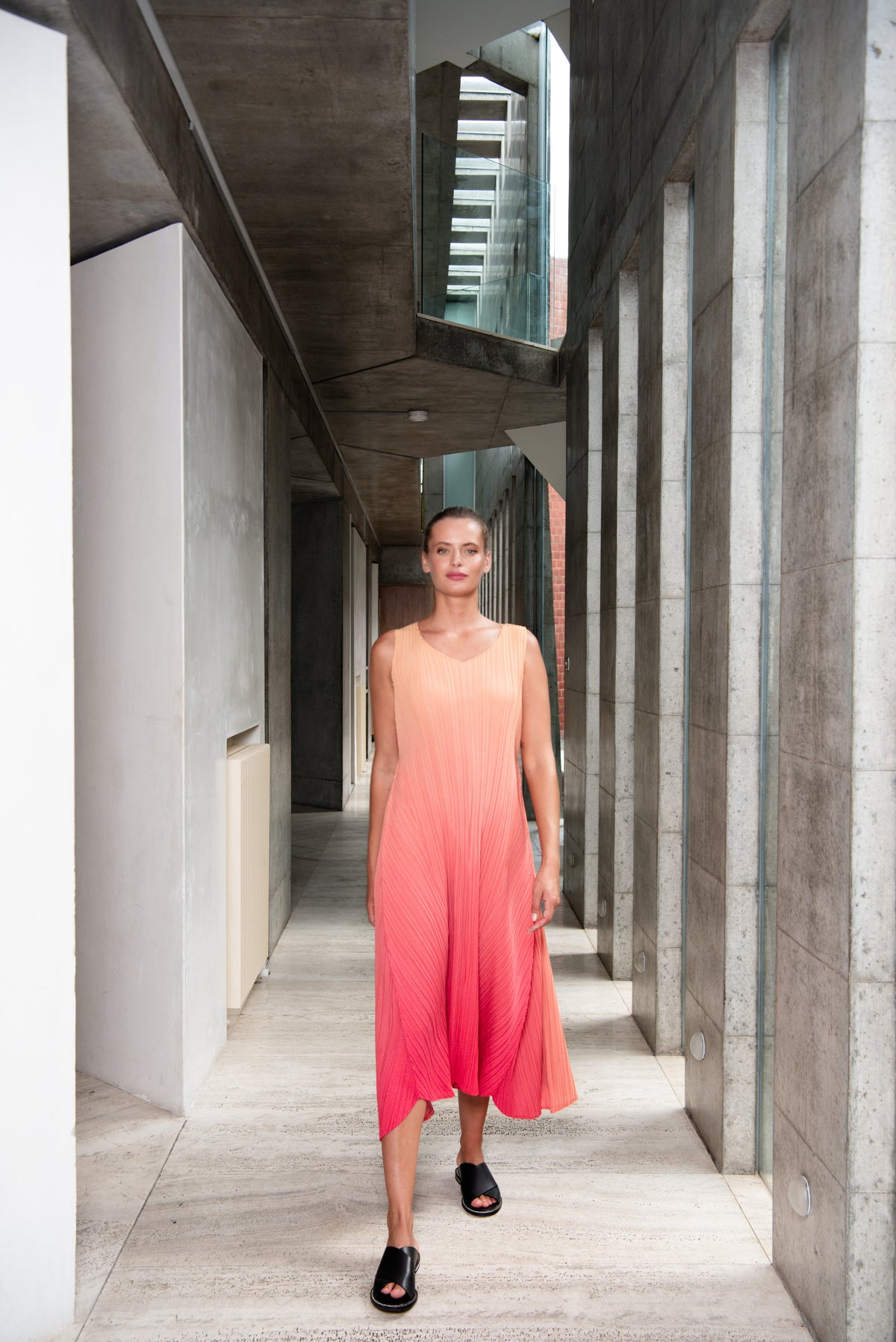 Alquema | Long Estrella Dress / Golden Raspberry