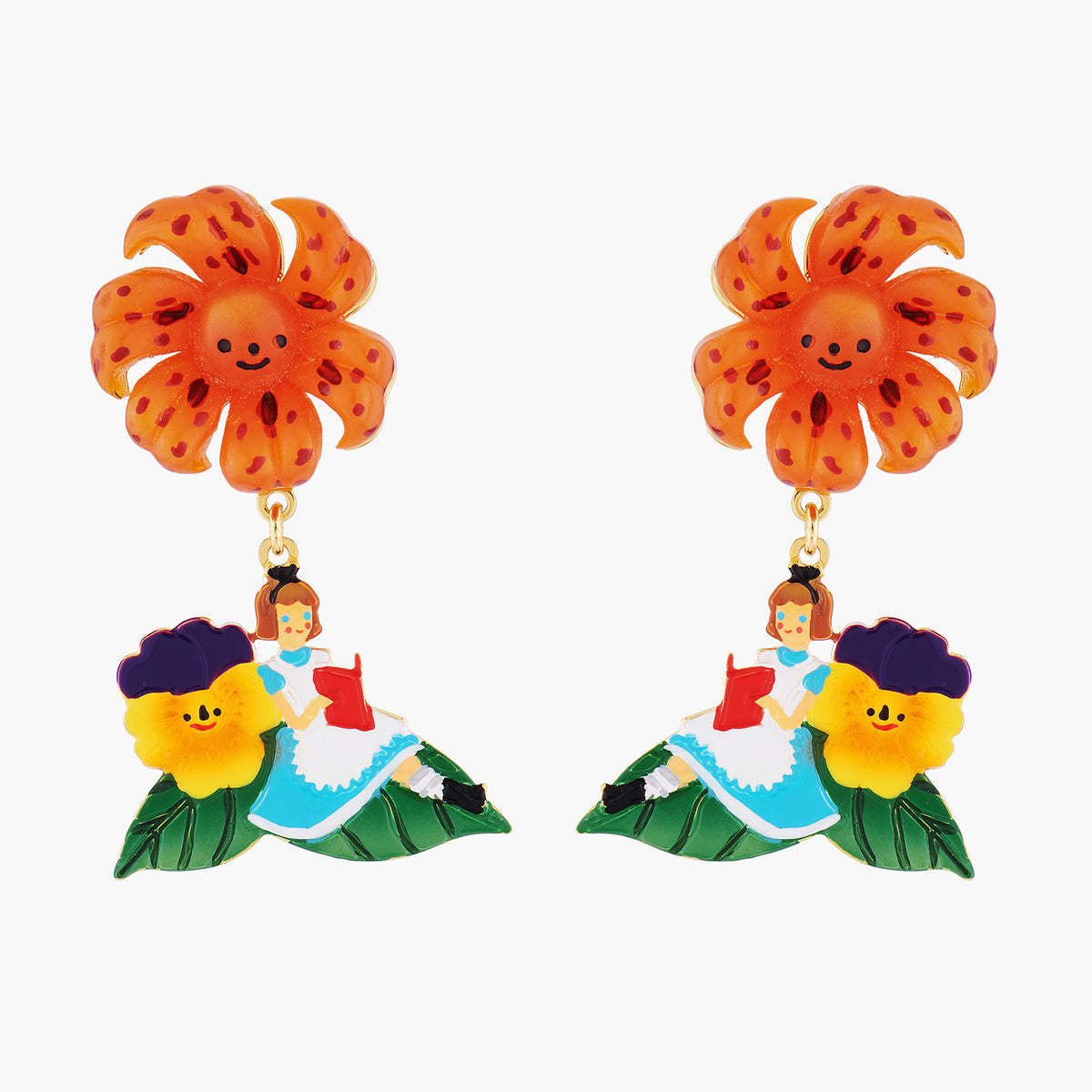 Alice Reading A Book Earrings | AMAL1011