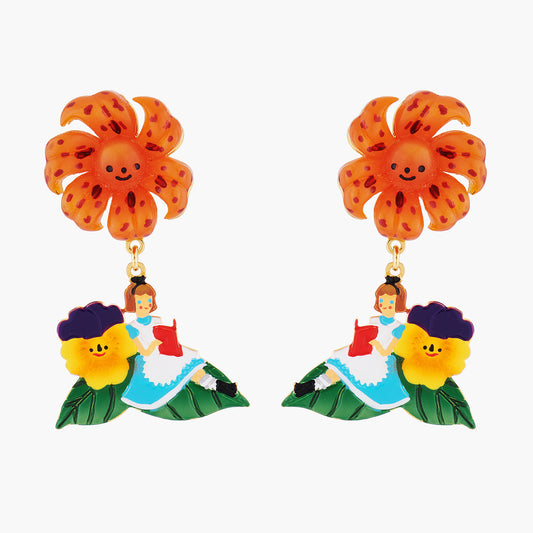 Alice Reading A Book Earrings