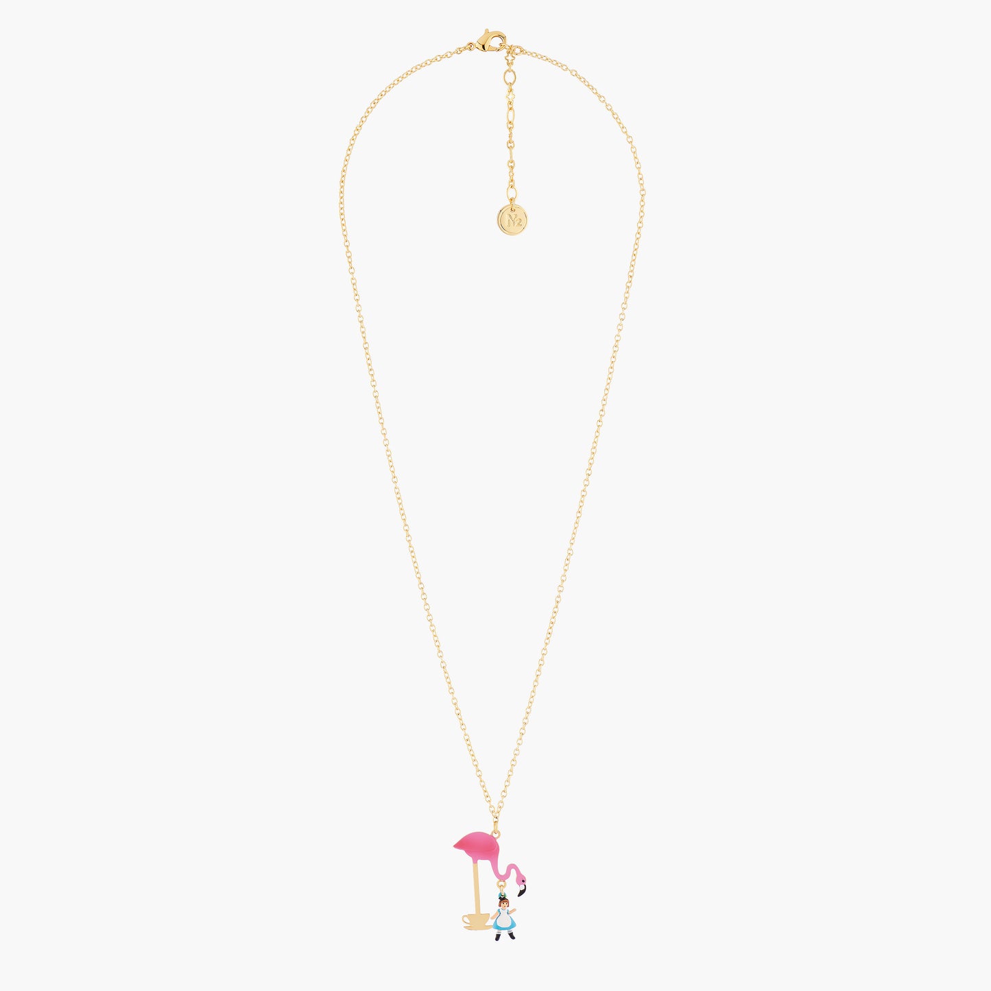 Alice'S Tea Time With Flamingo Pendant Necklace | AMAL3061