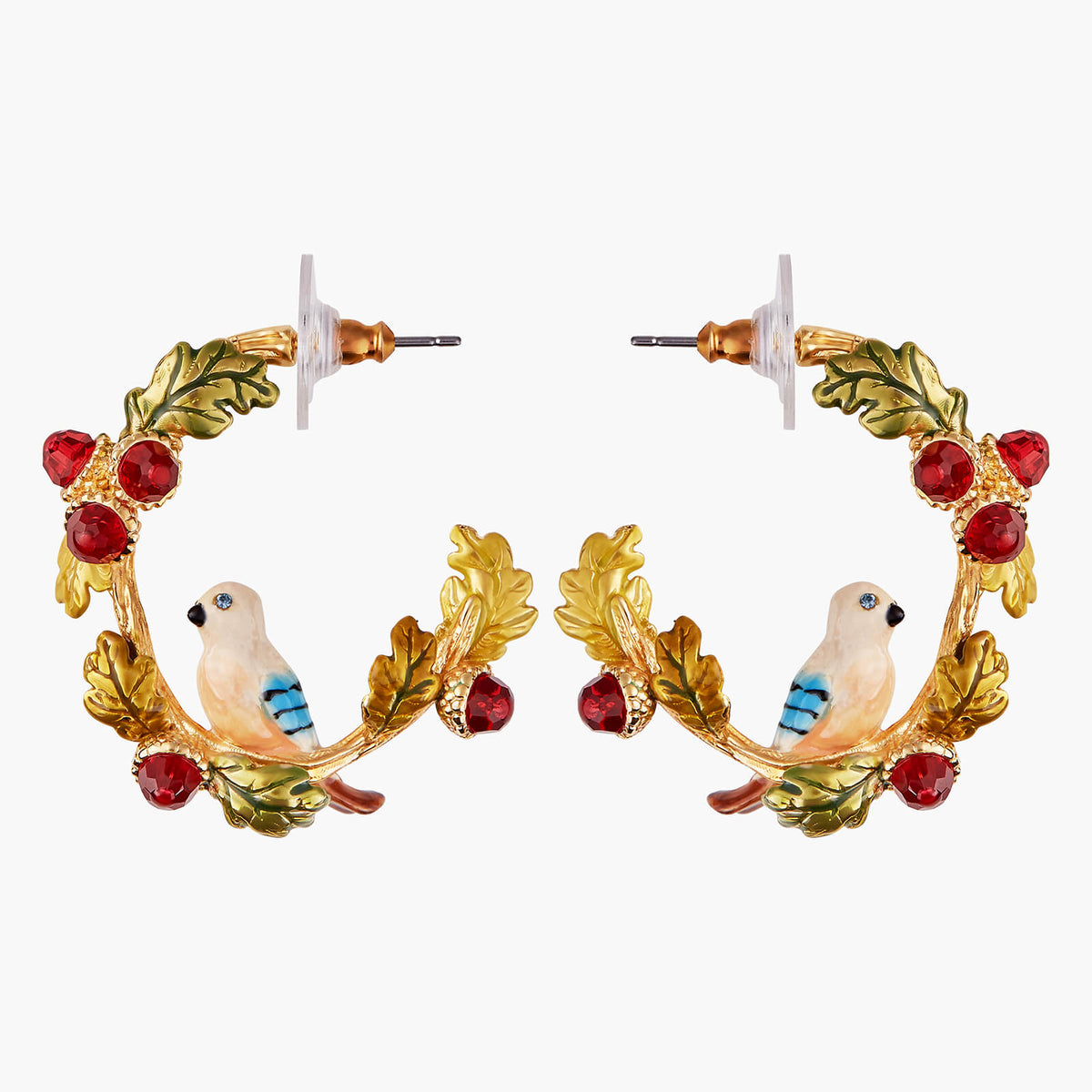 Acorn And Jay Creoles Earrings | AMEF1021