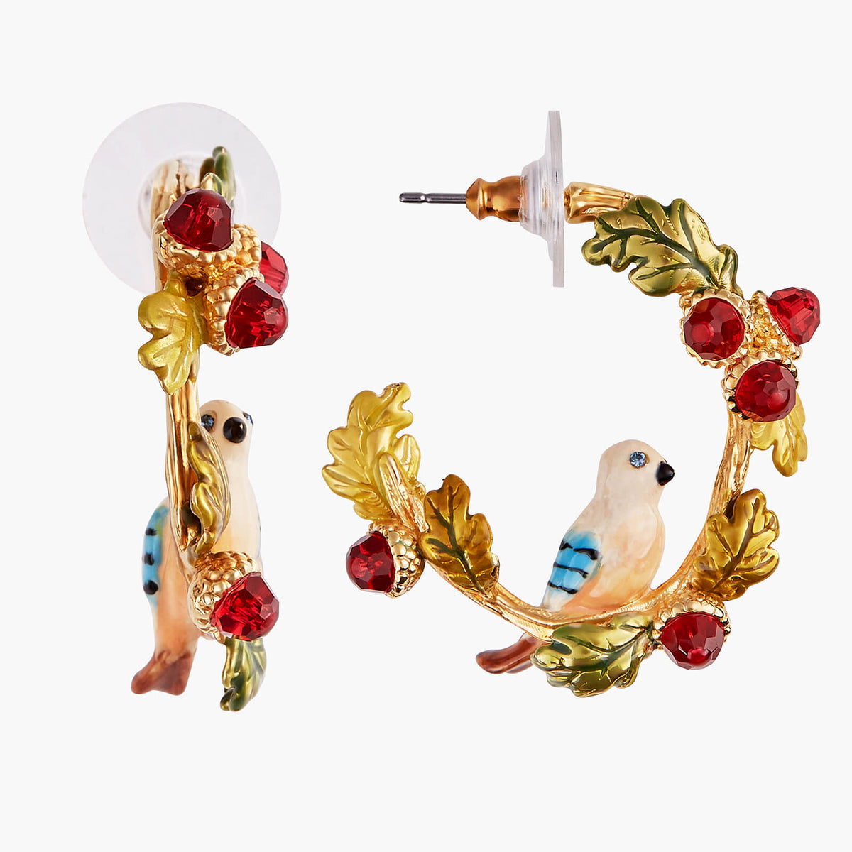 Acorn And Jay Creoles Earrings | AMEF1021
