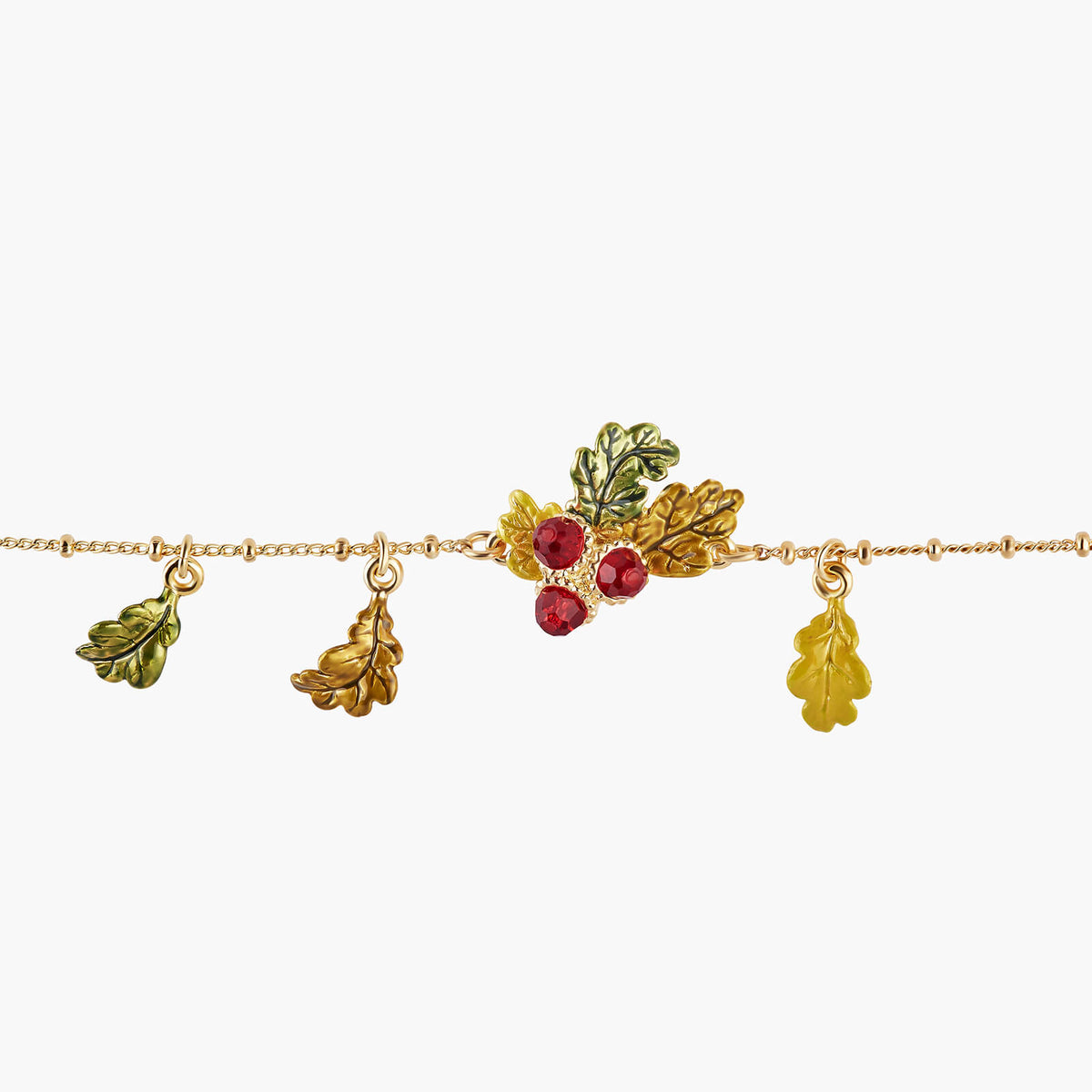 Acorn And Oak Tree Leaves Charms Bracelet | AMEF2051