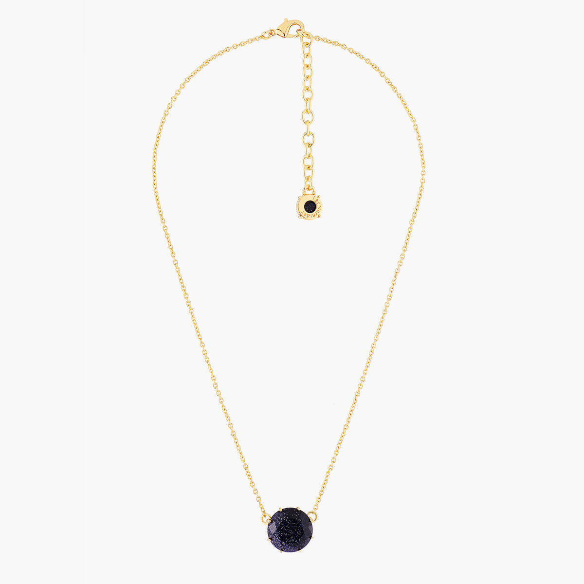 Deep Sparkling Blue Round Stone La Diamantine Pendant Necklace | AMLD3011
