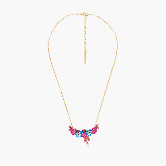 Forget-Me-Not Rosebuds And Ladybird Statement Necklace | ANBM3011