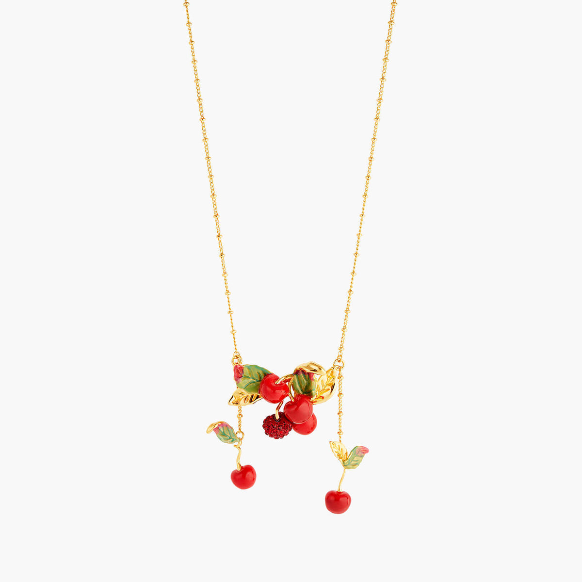 Cherries And Leave Statement Necklace | ANCE3011