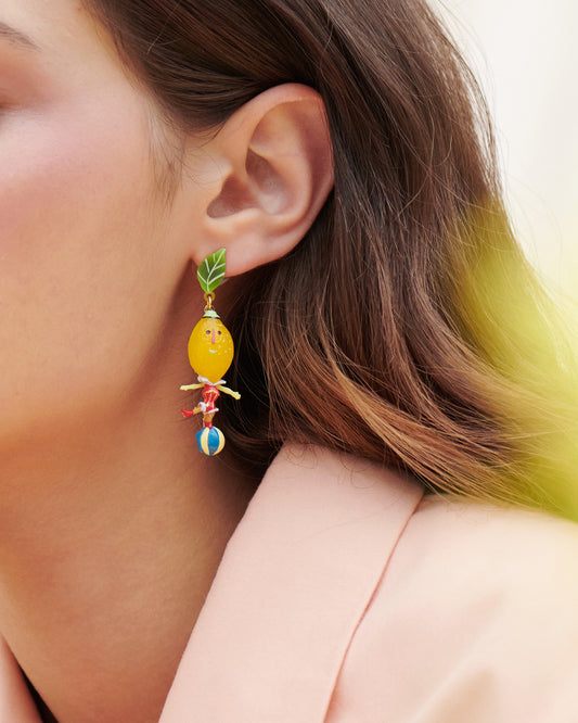 Fruit Circus Lemon And Balloons Earrings