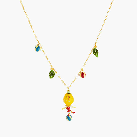 Fruit Circus Lemon And Balloon Balancing Act Pendant Necklace