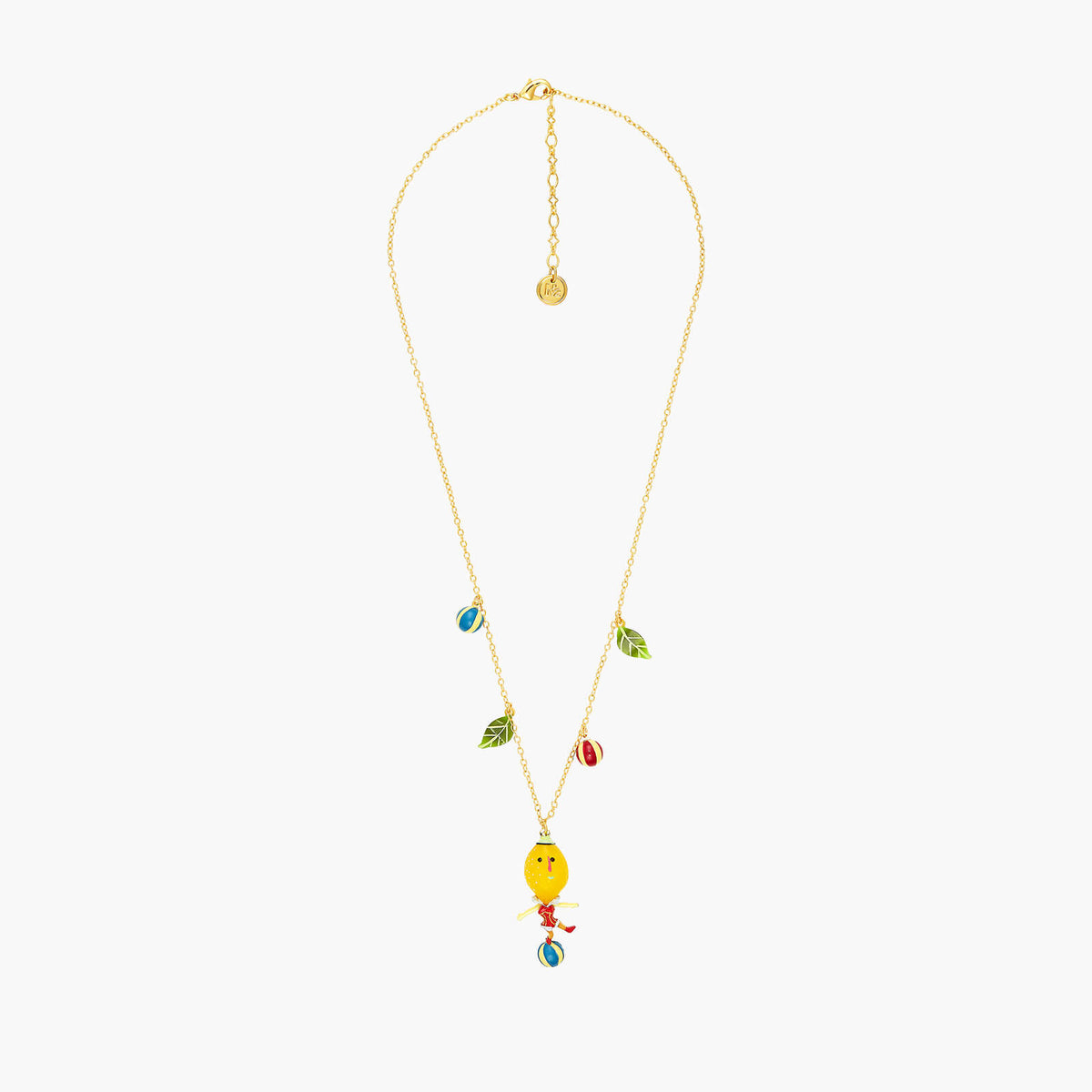 Fruit Circus Lemon And Balloon Balancing Act Pendant Necklace | ANFC3051