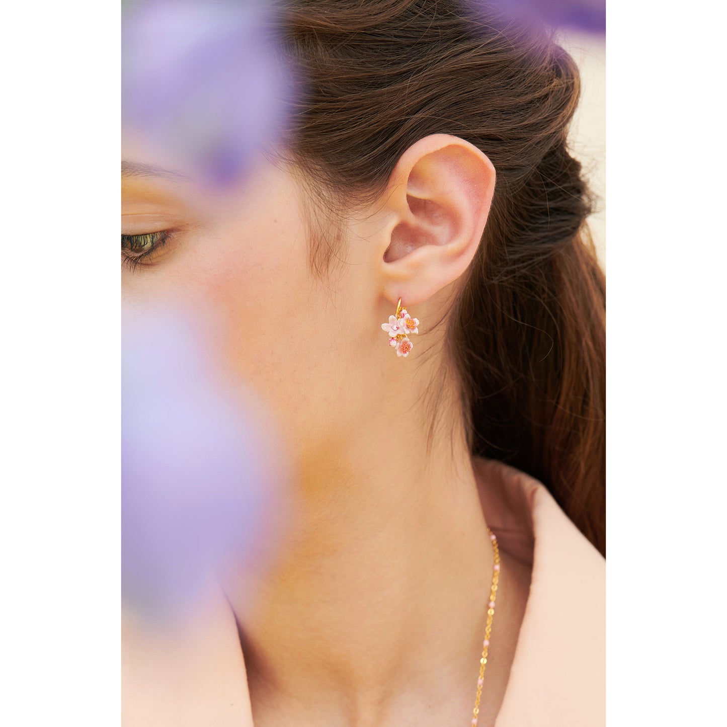 Pink Japanese Cherry Blossom Earrings | ANHA1031