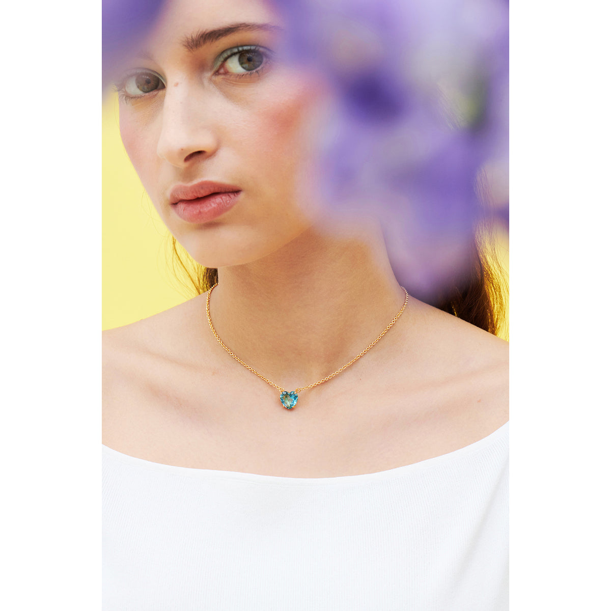 La Diamantine Acqua Azzurra Hearthstone Pendant Necklace | ANLD3531