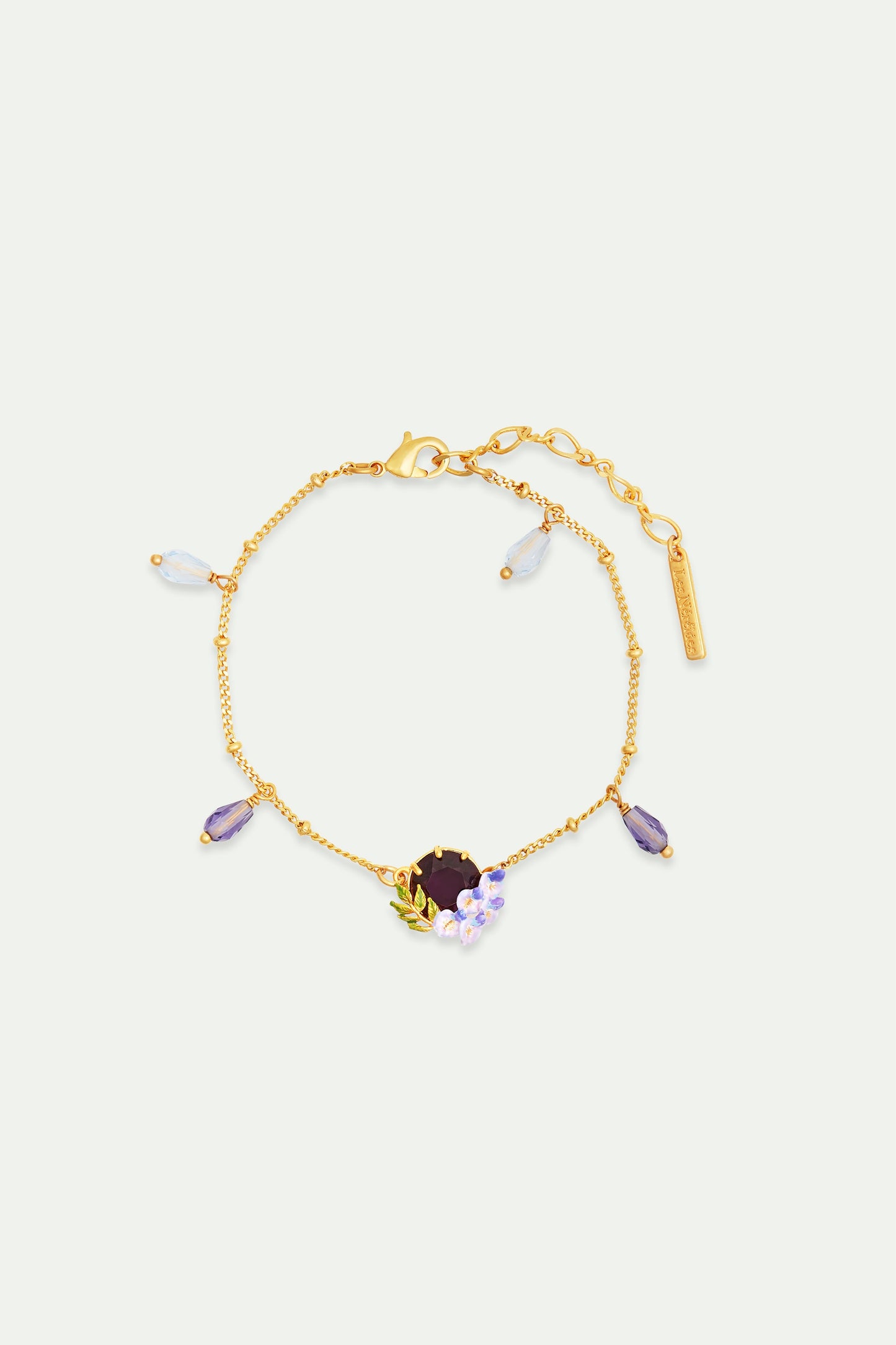 Small Wisteria And Faced Crystal Bracelet | ANOF2031