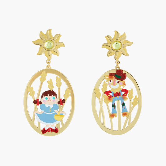 Theé Toto & Dorothy Dorothy And Theé Scarecrow Asymmetrical Earrings