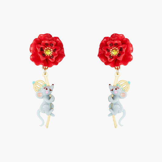 Theé Toto & Dorothy Poppy Stem And Rat Earrings