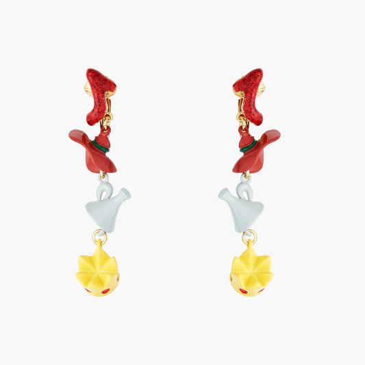 Theé Toto & Dorothy Shoe, Hat, Funnel And Crown Earrings