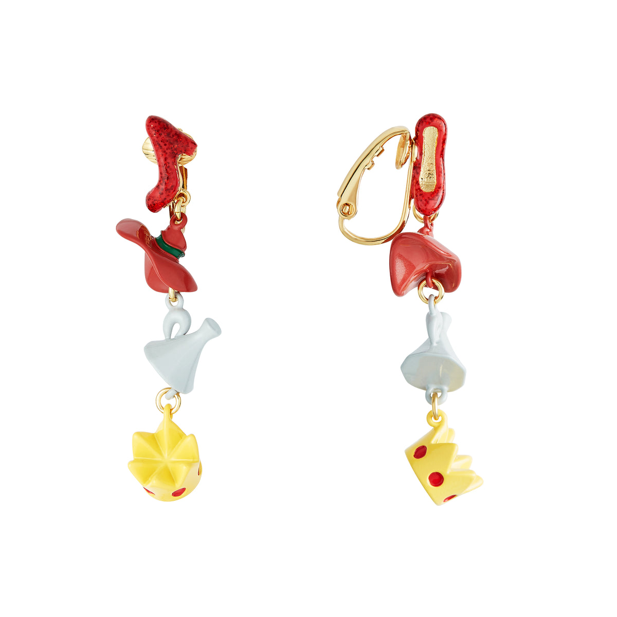 Theé Toto & Dorothy Shoe, Hat, Funnel And Crown Earrings | anoz1111