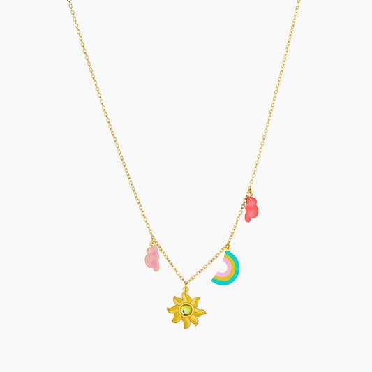Theé Toto & Dorothy Cloud, Sun And Rainbow Pendant Necklace | anoz3051