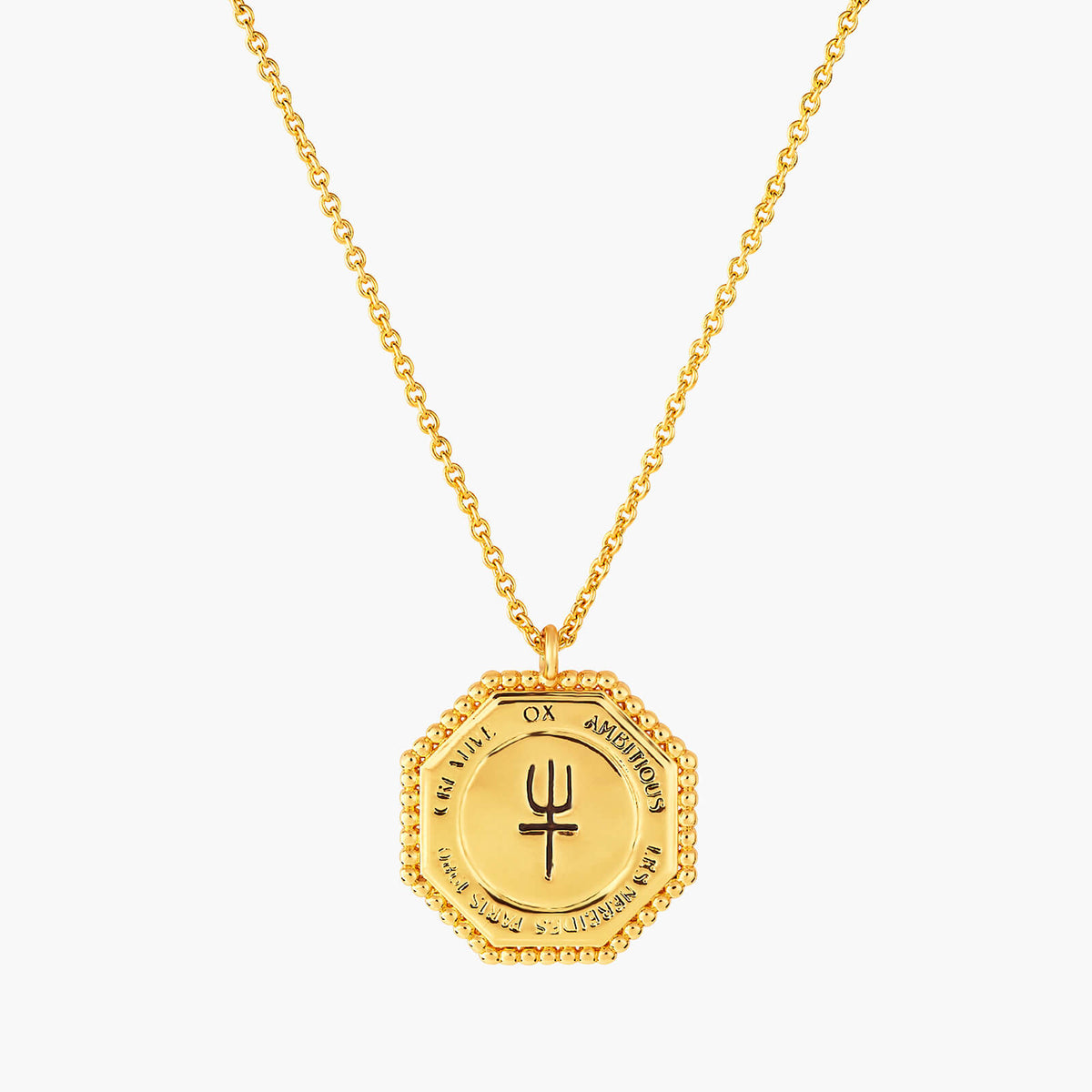 Ox Zodiac Sign Pendant Necklace | ANZA3021