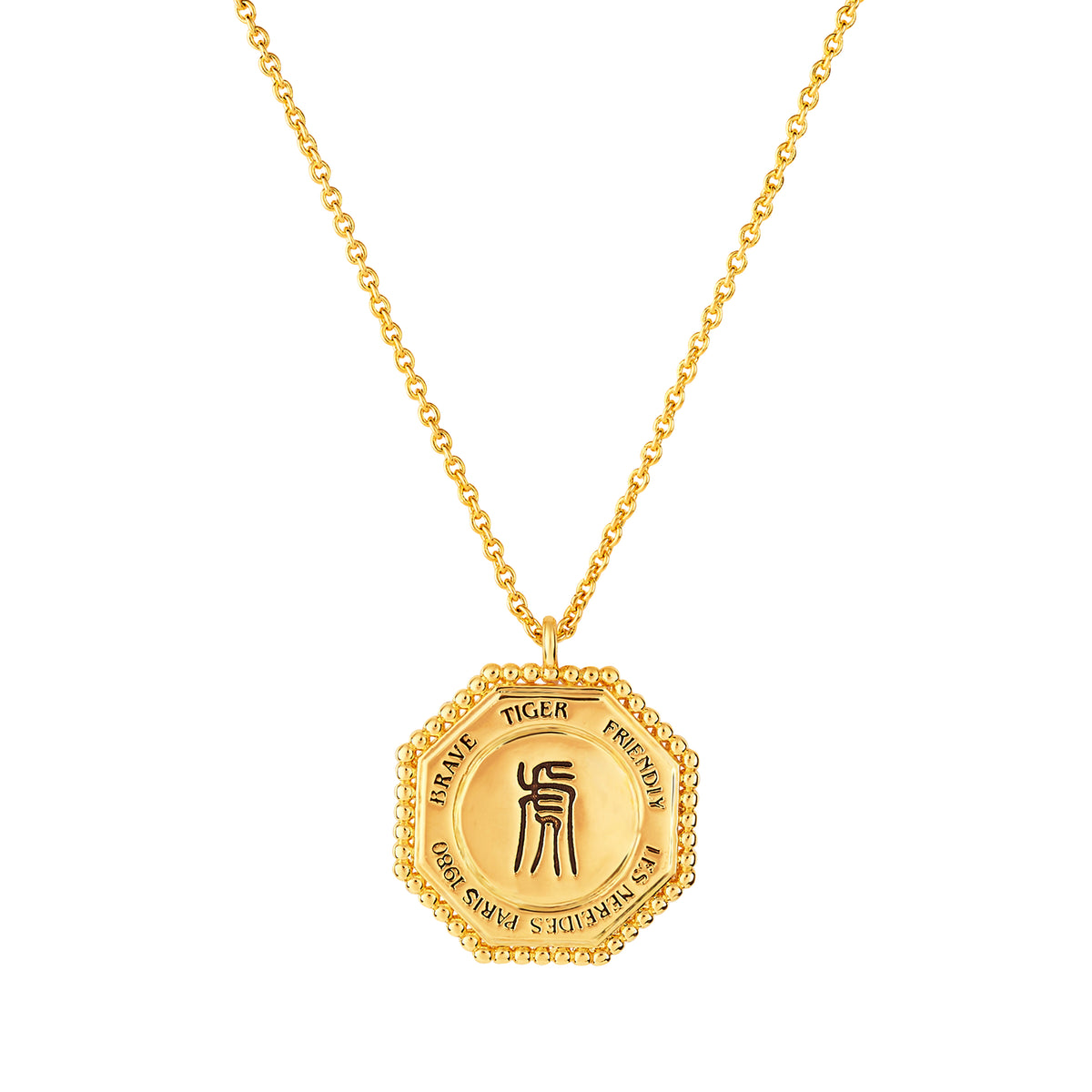 Tiger Zodiac Sign Pendant Necklace | anza3031