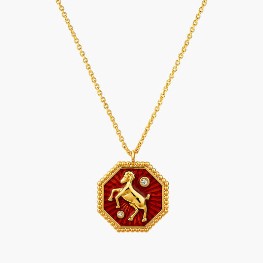 Sheep Zodiac Sign Pendant Necklace