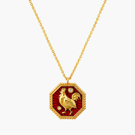 Rooster Zodiac Sign Pendant Necklace | ANZA3101