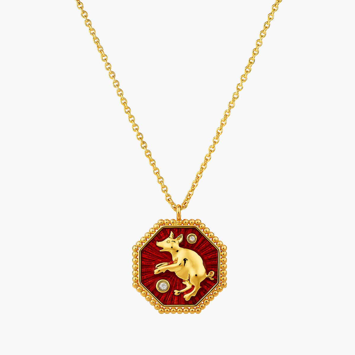 Pig Zodiac Sign Pendant Necklace | ANZA3121