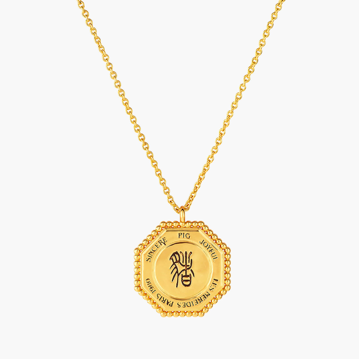 Pig Zodiac Sign Pendant Necklace | ANZA3121
