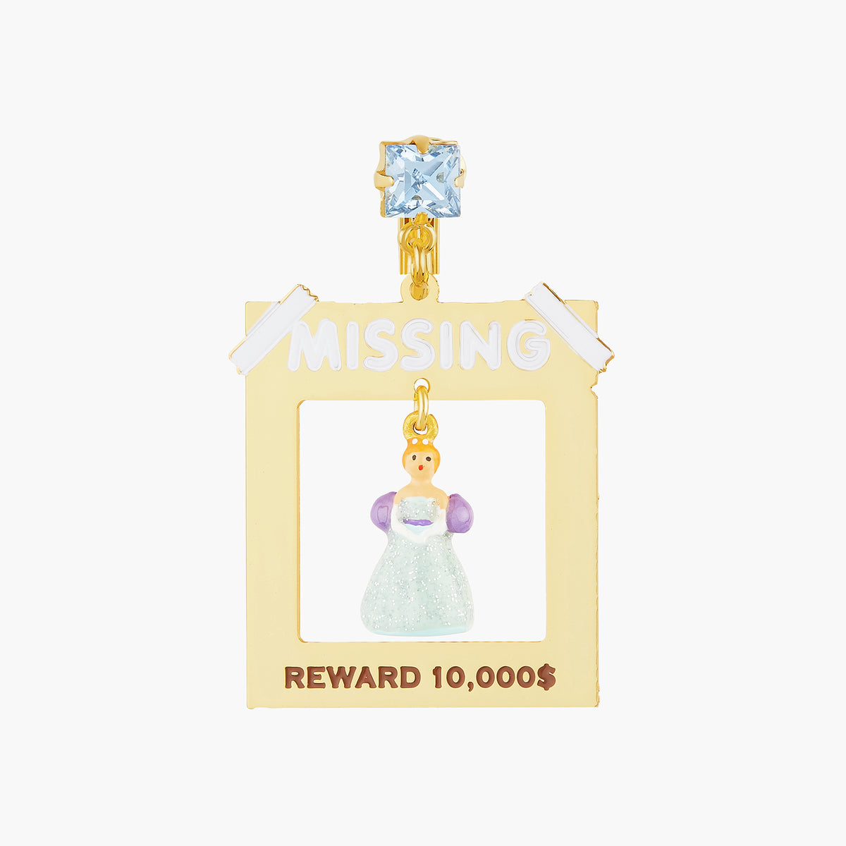 Cinderella, Slipper And Faceted Crystal Earrings | AOCE1121