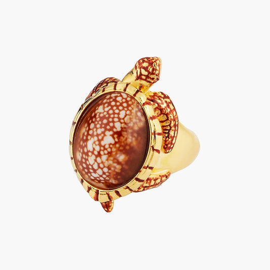 Speckled Shell Turtle Cocktail Ring