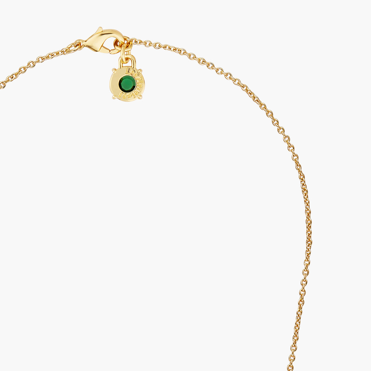 Emerald Green Round Stone Diamantine Long Necklace | AOLD3331