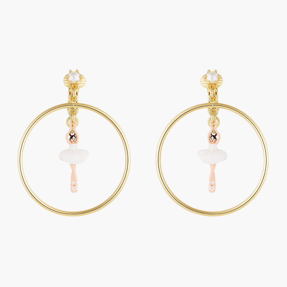 Mini Pas De Deux Blanc Earrings | AOMDD1031