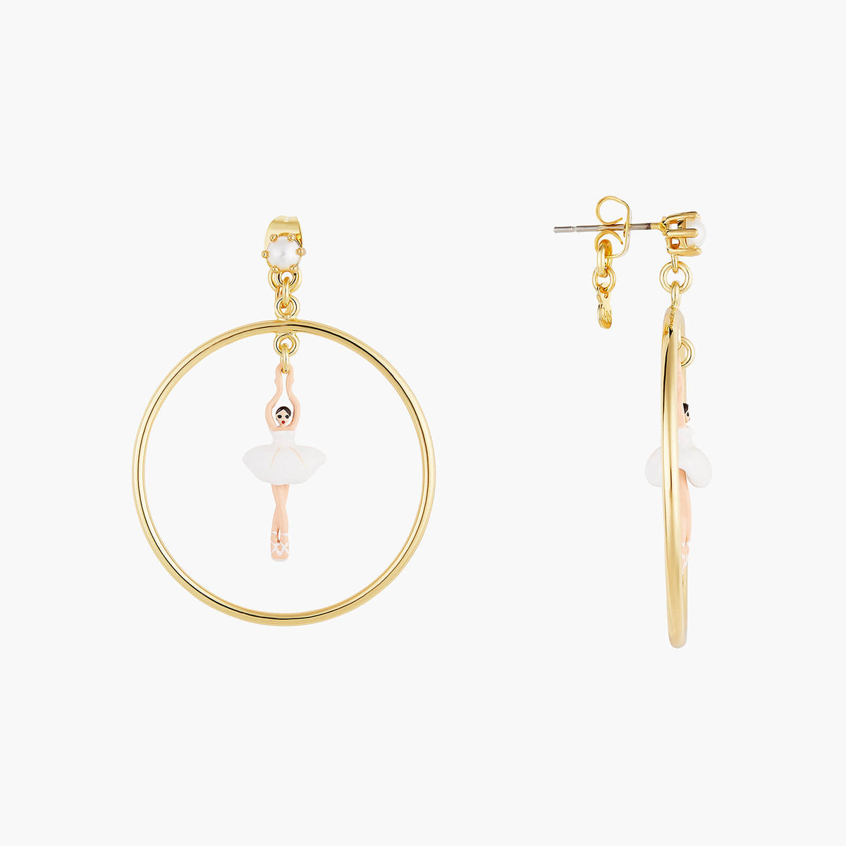 Mini Pas De Deux Blanc Earrings | AOMDD1031