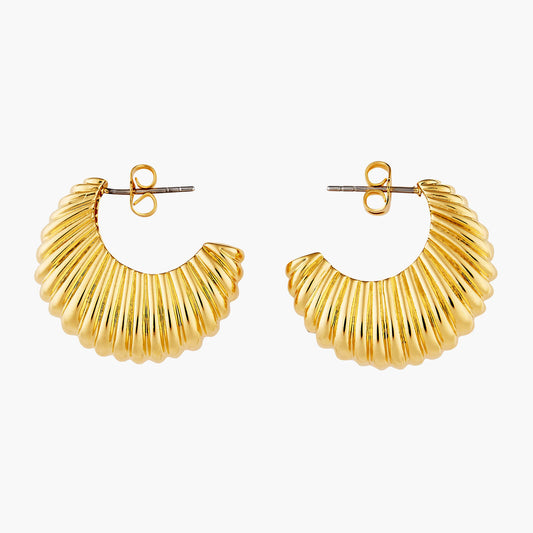 Gadroon Pattern Hoop Earrings