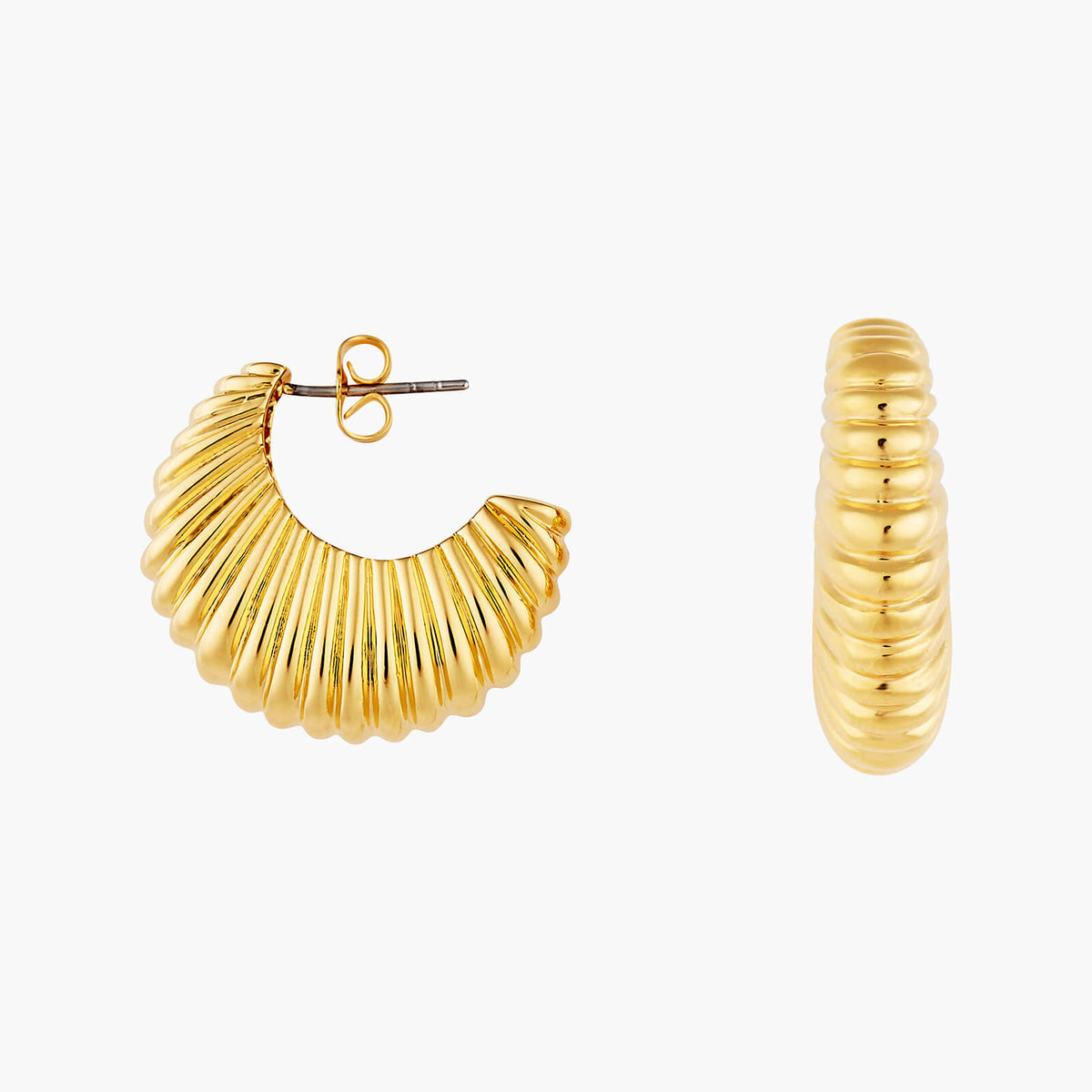 Gadroon Pattern Hoop Earrings | AOMI1021