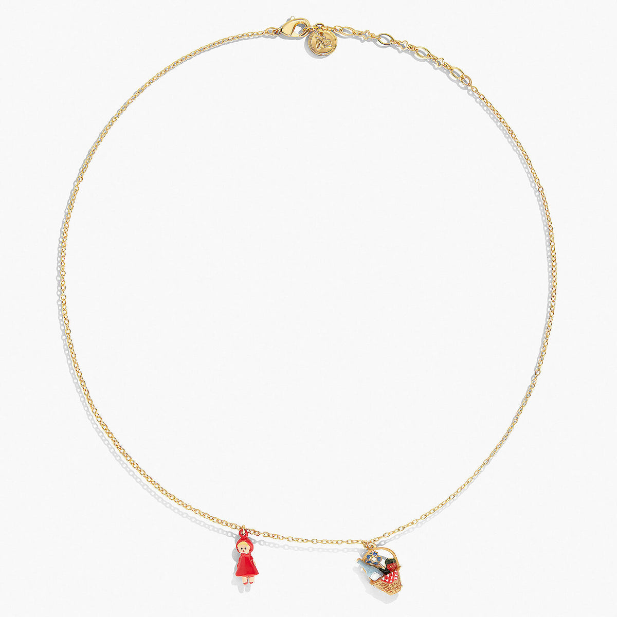 Basket And Little Red Riding Hood Pendant Necklace | APBB3081