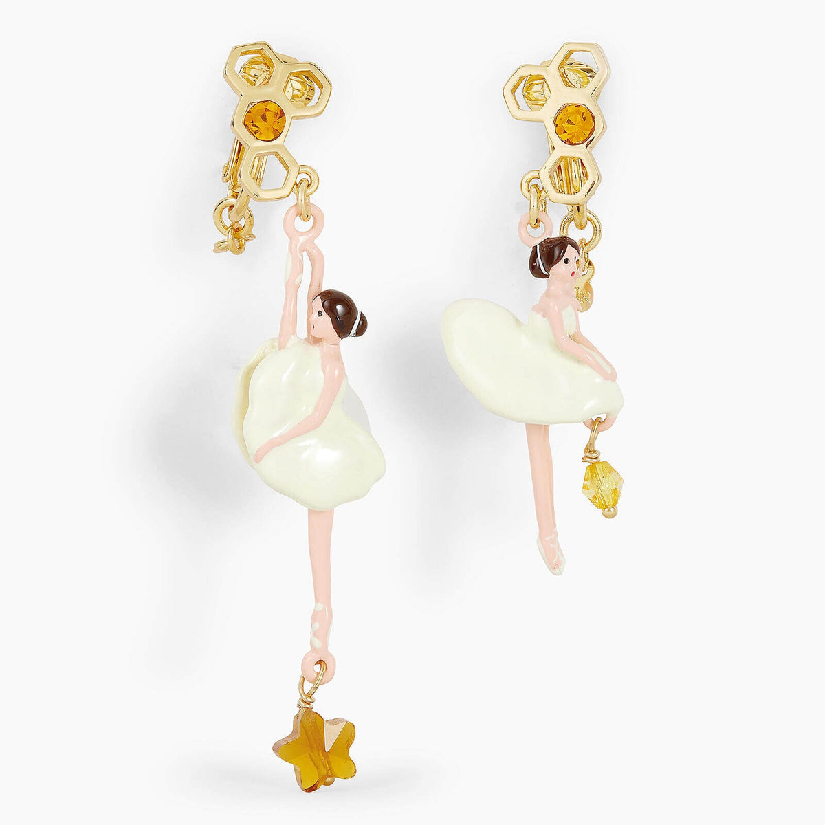 Sparkling Rhinestones Beehive Ballerina Earrings | apdd1081