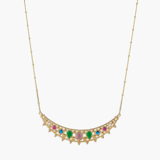 Coloured Stones Statement Necklace