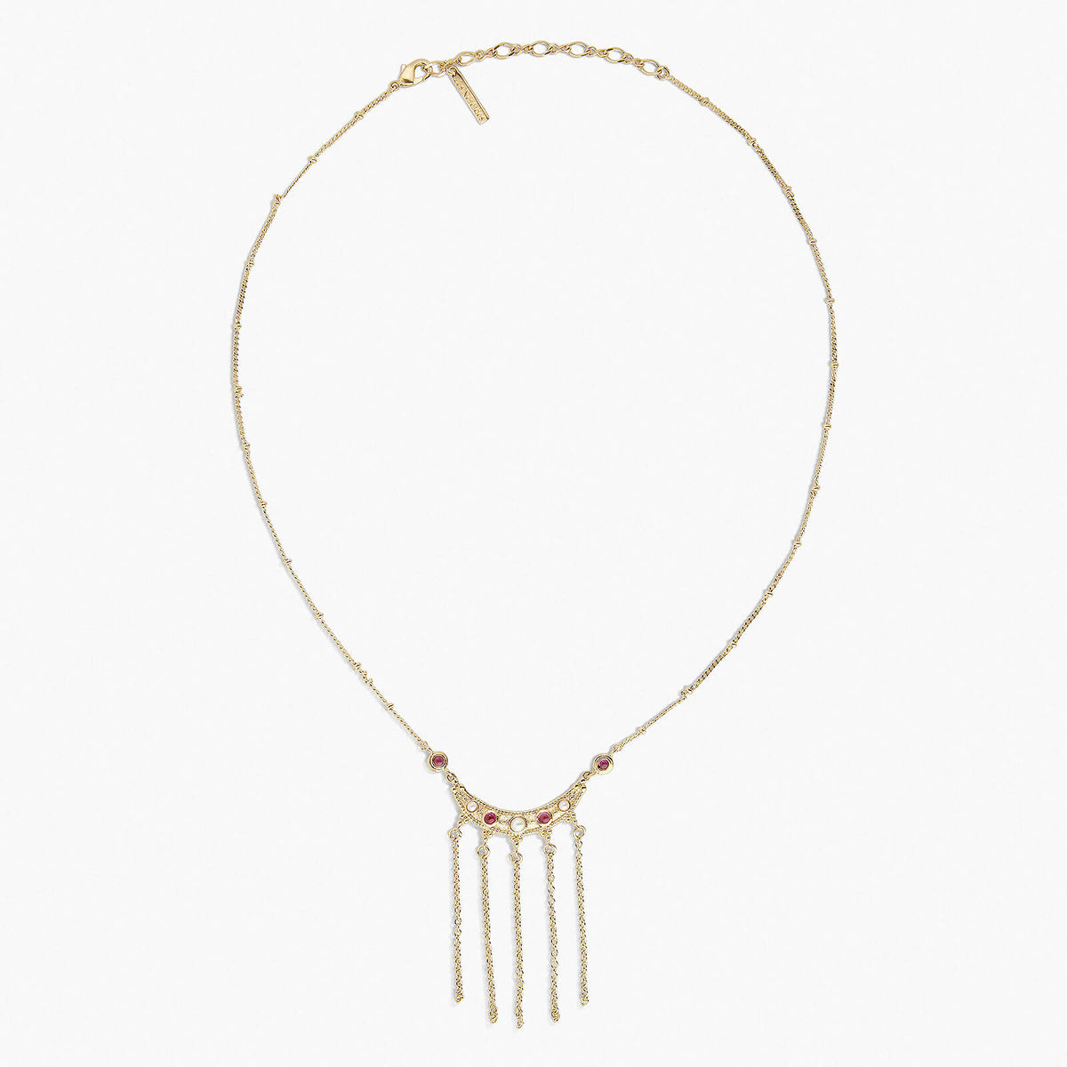 Coloured Stones And Chain Statement Necklace | APJS3051