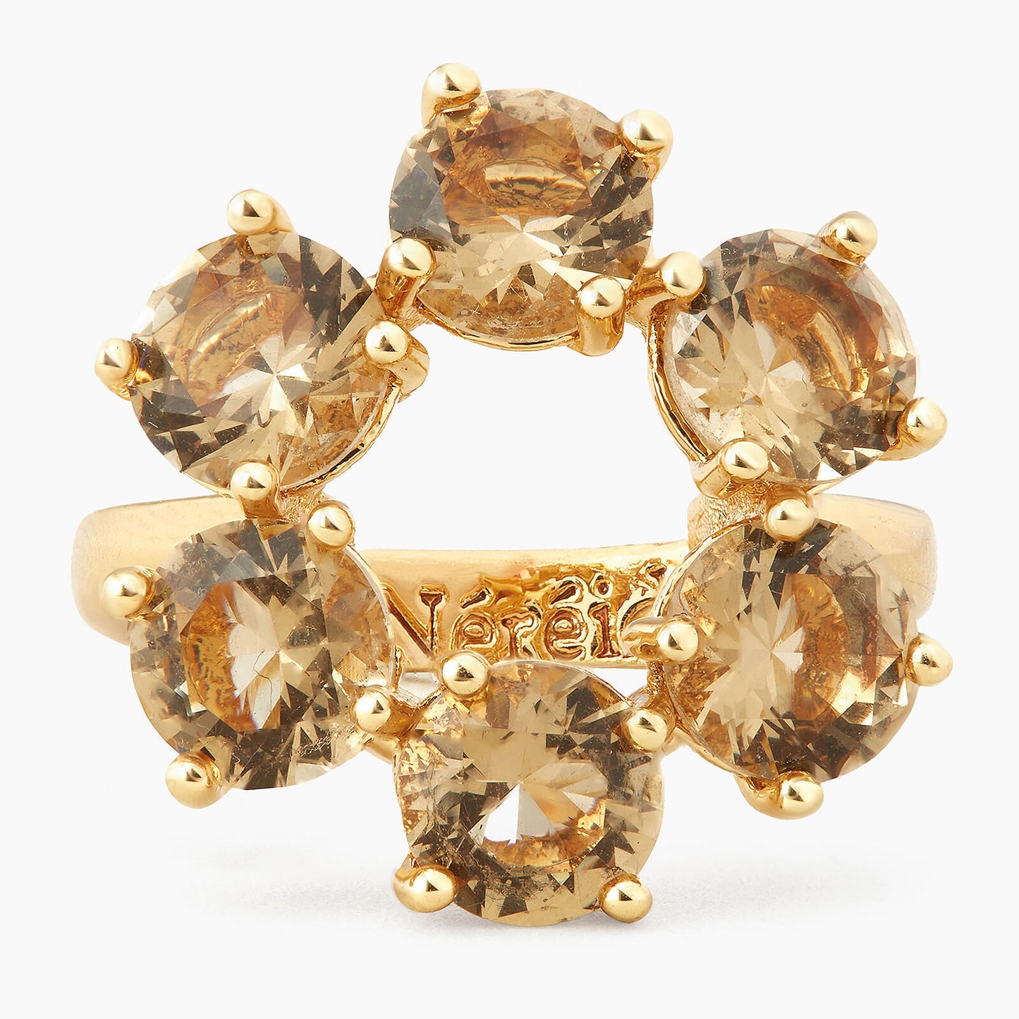 Golden Brown Diamantine 6 Stones Fine Ring | APLD6191