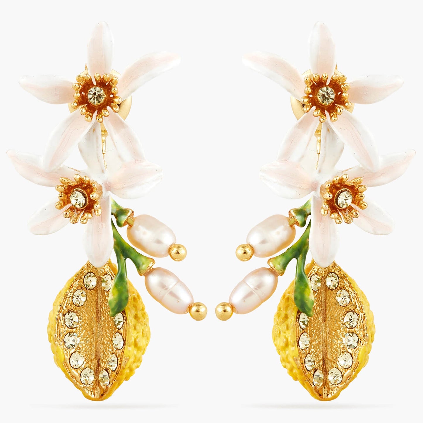 Half Lemon And Lemon Blossom Earrings | half-lemon-and-lemon-blossom-earrings-apmi1021