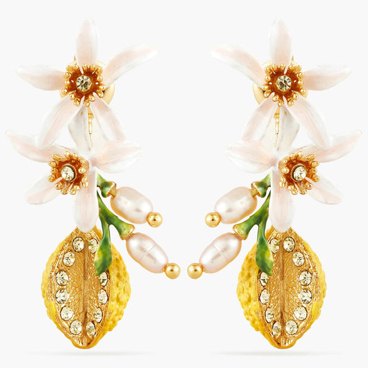 Half Lemon And Lemon Blossom Earrings | half-lemon-and-lemon-blossom-earrings-apmi1021