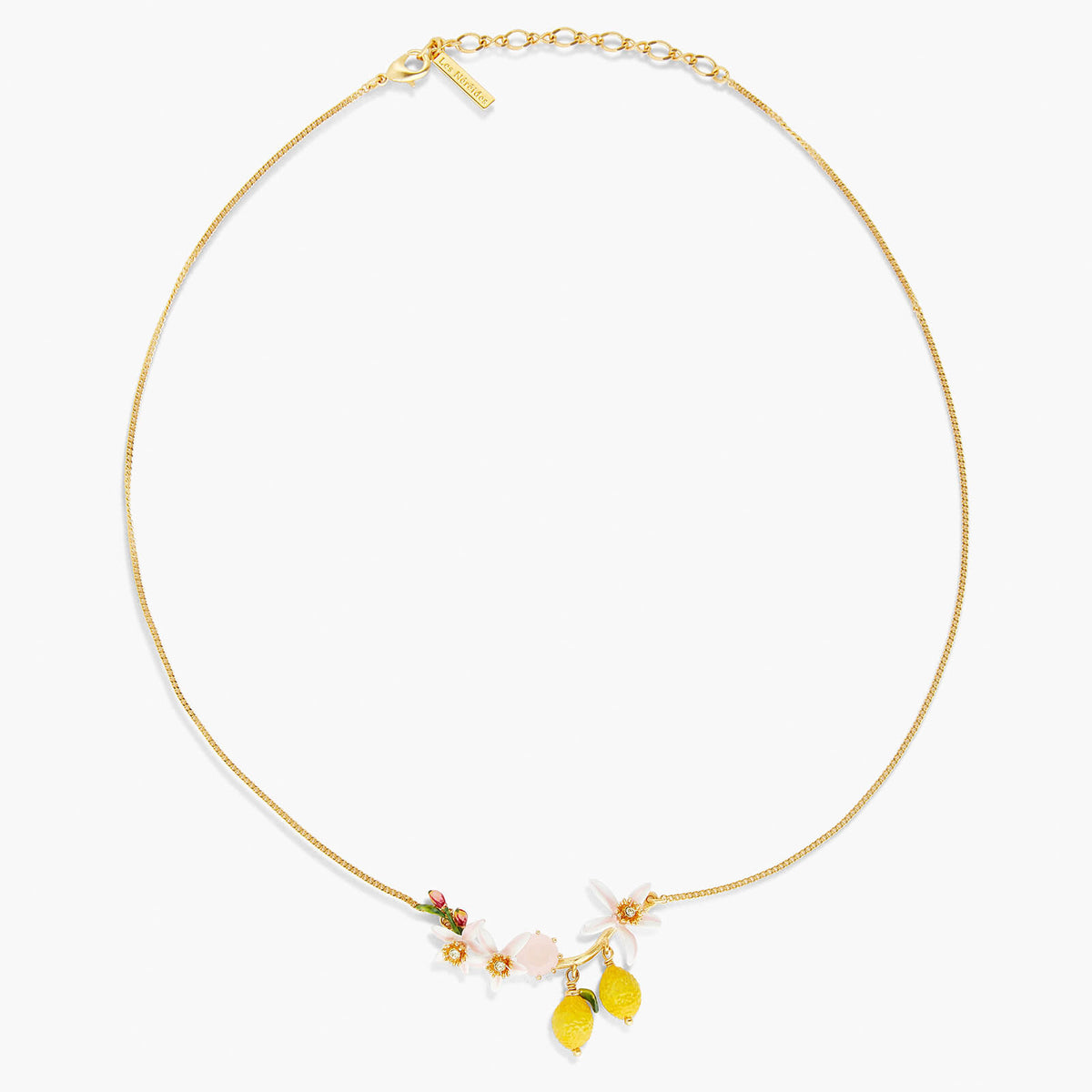 Lemons, Flower Buds And Lemon Blossom Statement Necklace | APMI3011