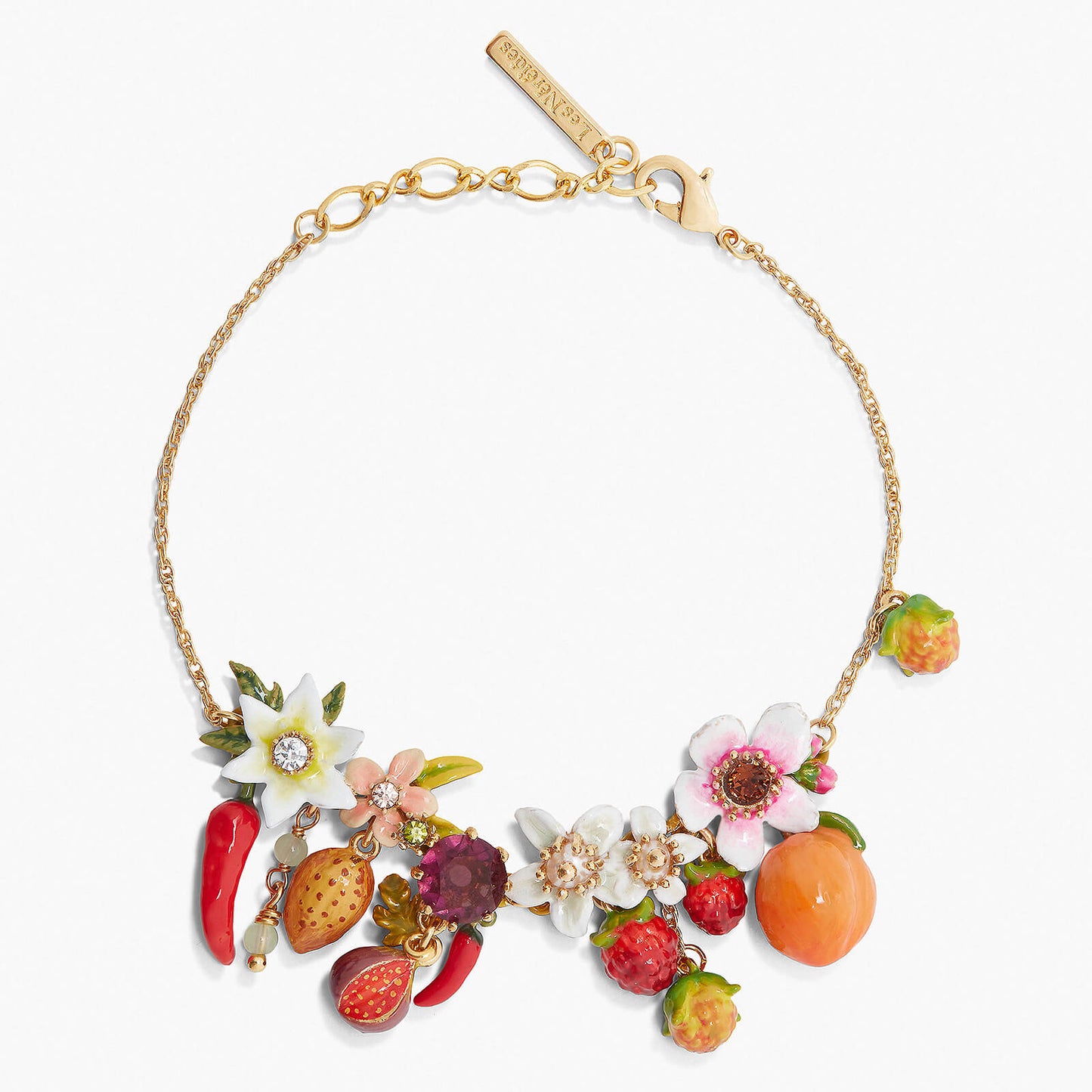 Orchard Fruits And Flowers Charm Bracelet
